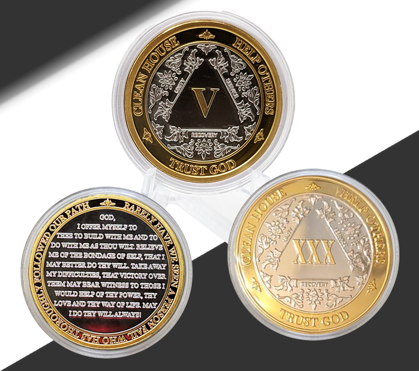 3-Pack AA Medallions: Select Your 3 Years, Silver & Gold Design