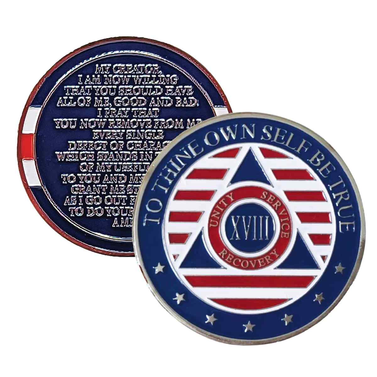 3-Pack Patriotic AA Chips: Select Any 3 Years, 1-50 Years Sobriety