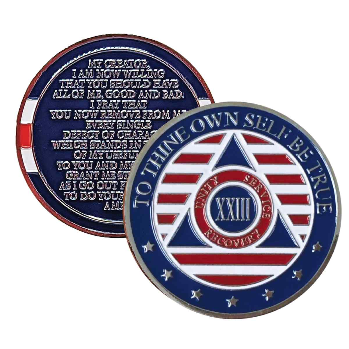 3-Pack Patriotic AA Chips: Select Any 3 Years, 1-50 Years Sobriety