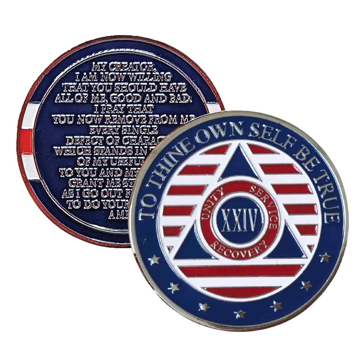 3-Pack Patriotic AA Chips: Select Any 3 Years, 1-50 Years Sobriety