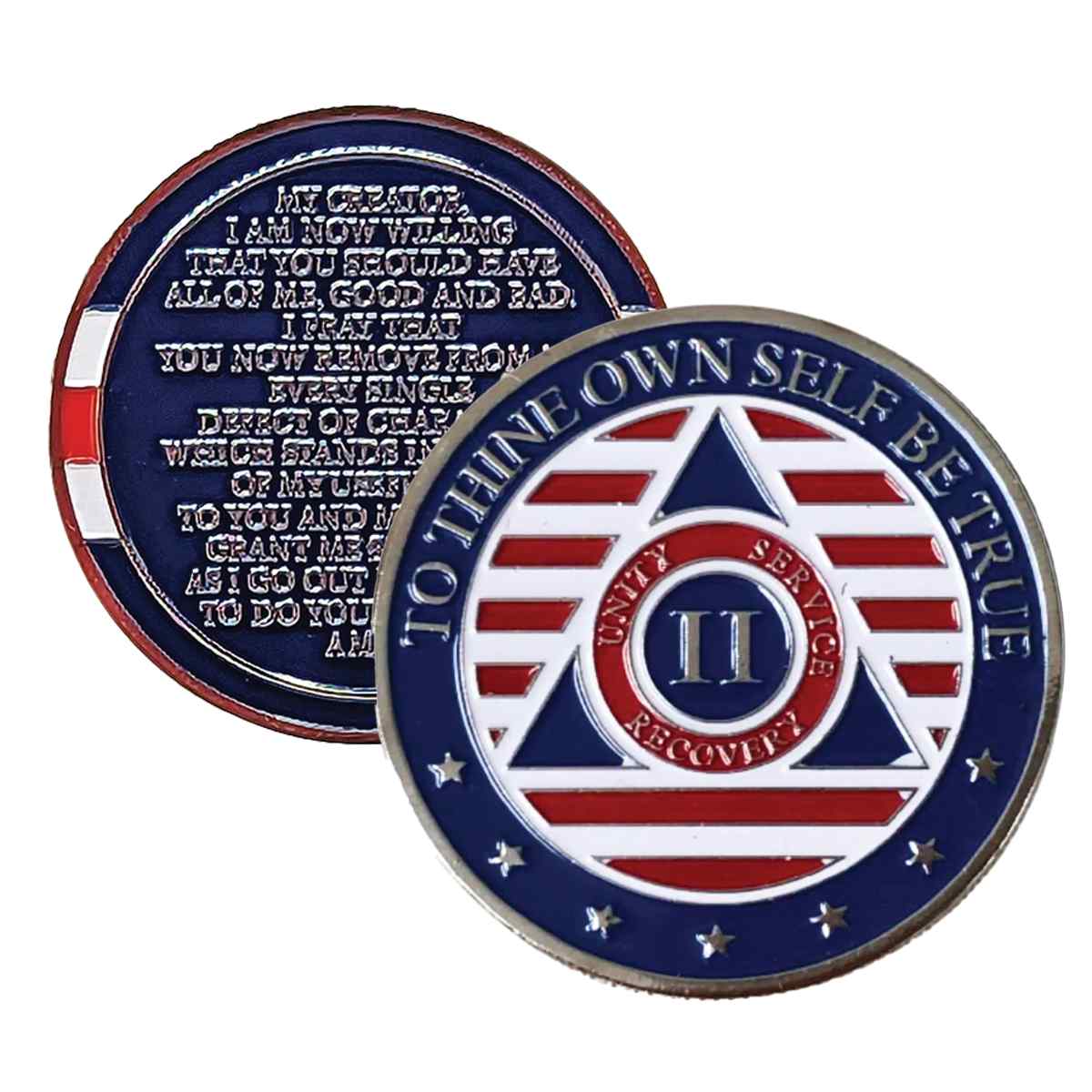 3-Pack Patriotic AA Chips: Select Any 3 Years, 1-50 Years Sobriety