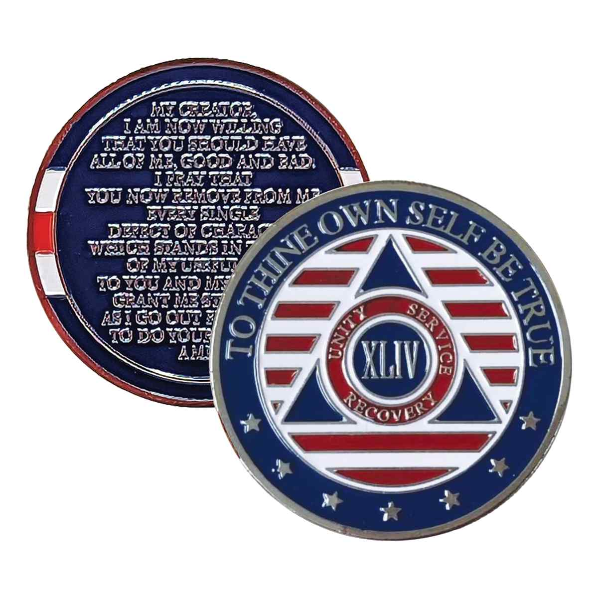 3-Pack Patriotic AA Chips: Select Any 3 Years, 1-50 Years Sobriety