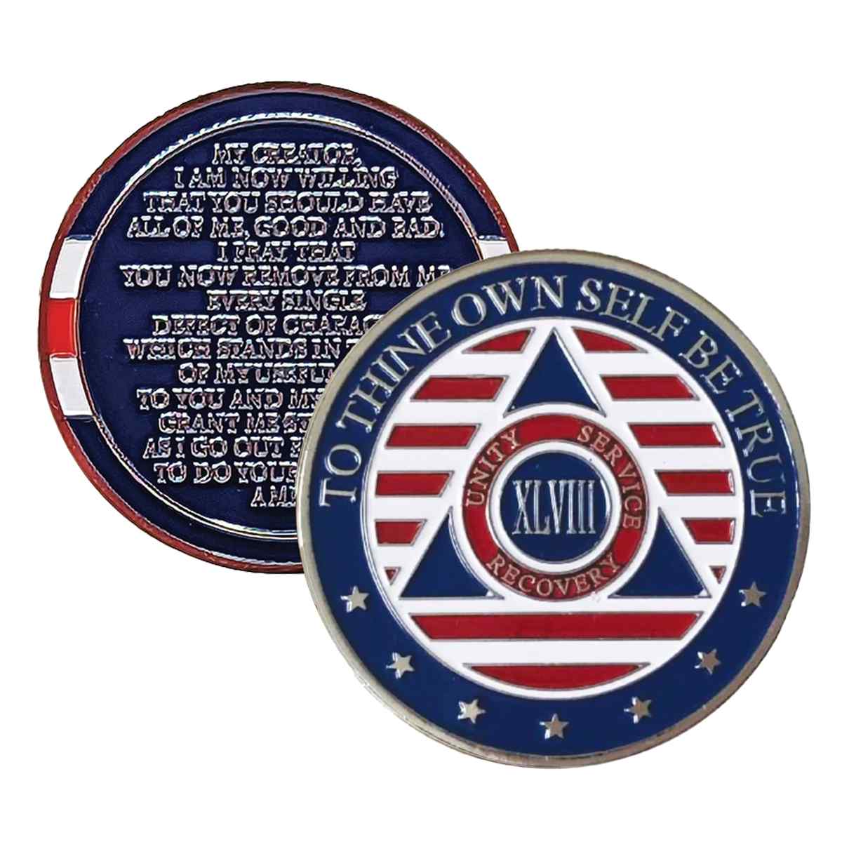 3-Pack Patriotic AA Chips: Select Any 3 Years, 1-50 Years Sobriety