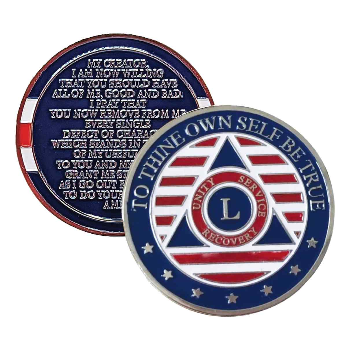 3-Pack Patriotic AA Chips: Select Any 3 Years, 1-50 Years Sobriety