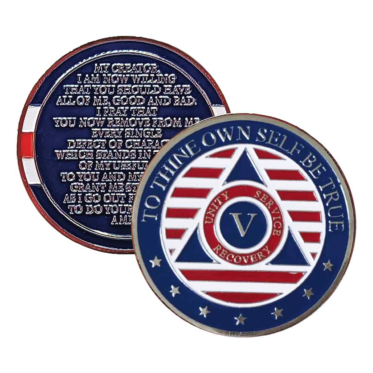 3-Pack Patriotic AA Chips: Select Any 3 Years, 1-50 Years Sobriety