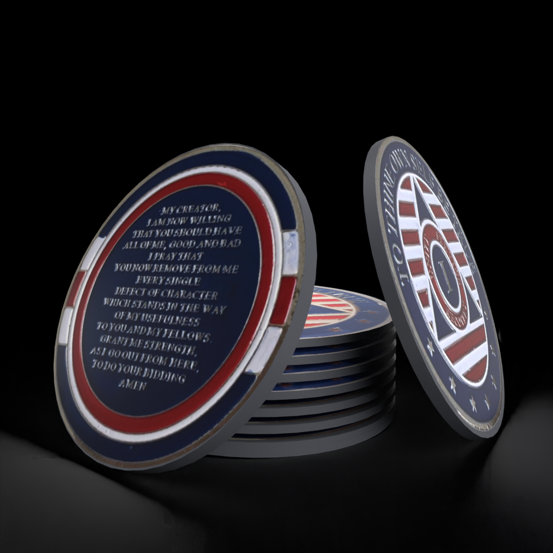 3-Pack Patriotic AA Chips: Select Any 3 Years, 1-50 Years Sobriety