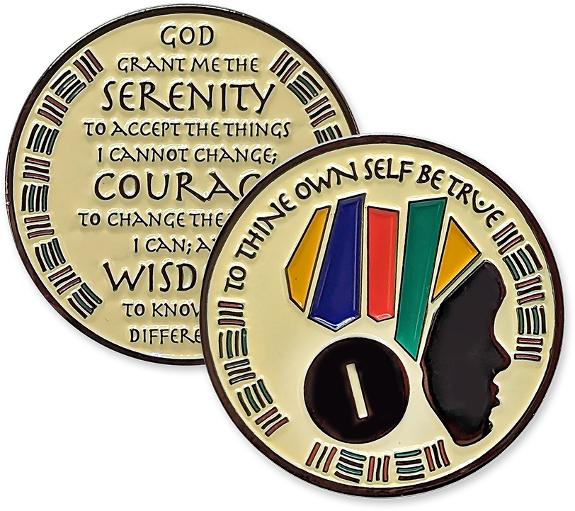 African Queen AA Coin 24hrs-11 months Sobriety Chip