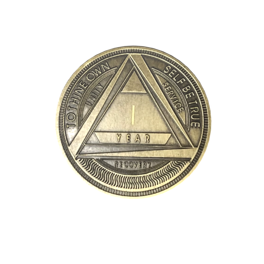 Bronze AA Coin 24hrs to 11 months Sobriety Chip