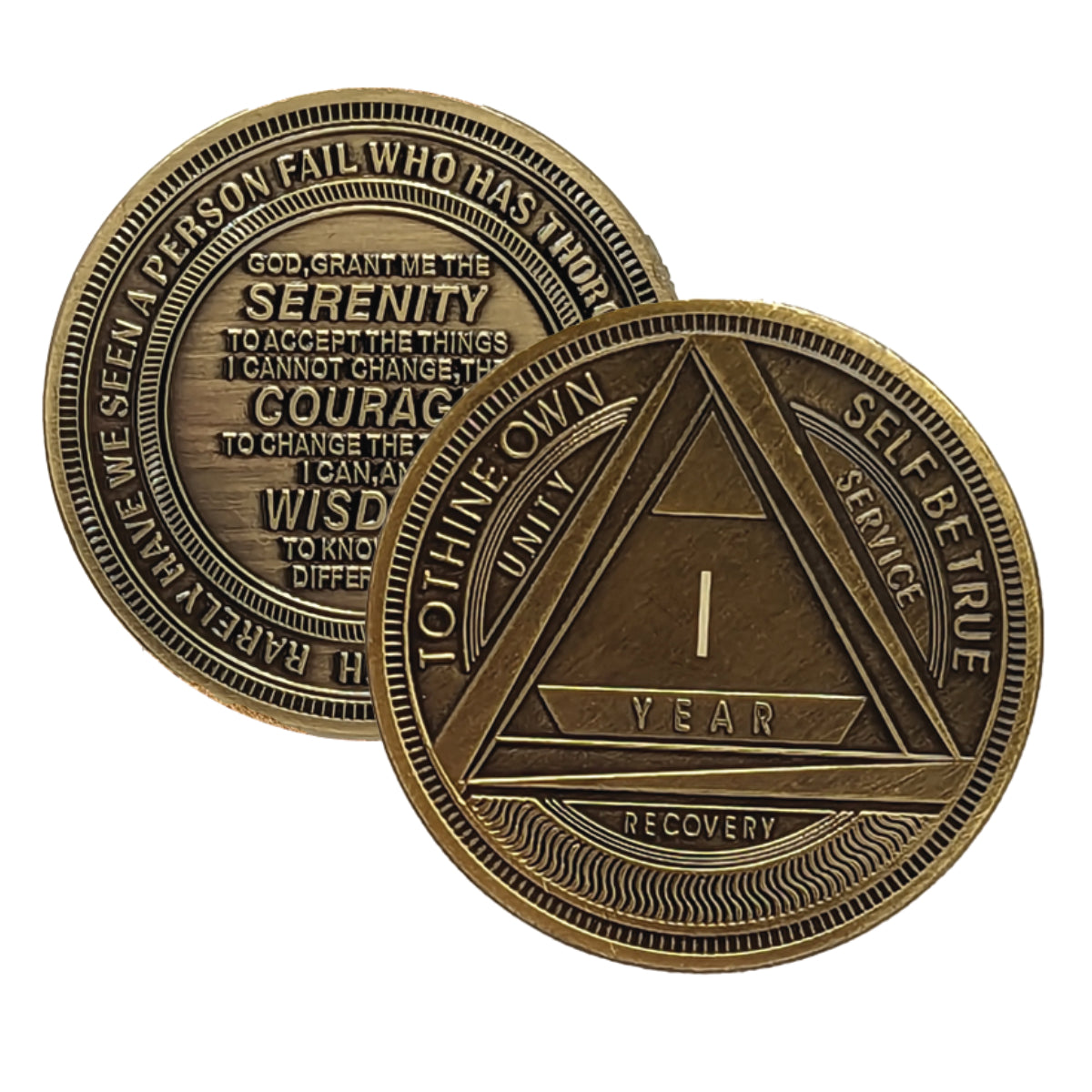 Bronze AA Coin 1-60yrs Sobriety Chip