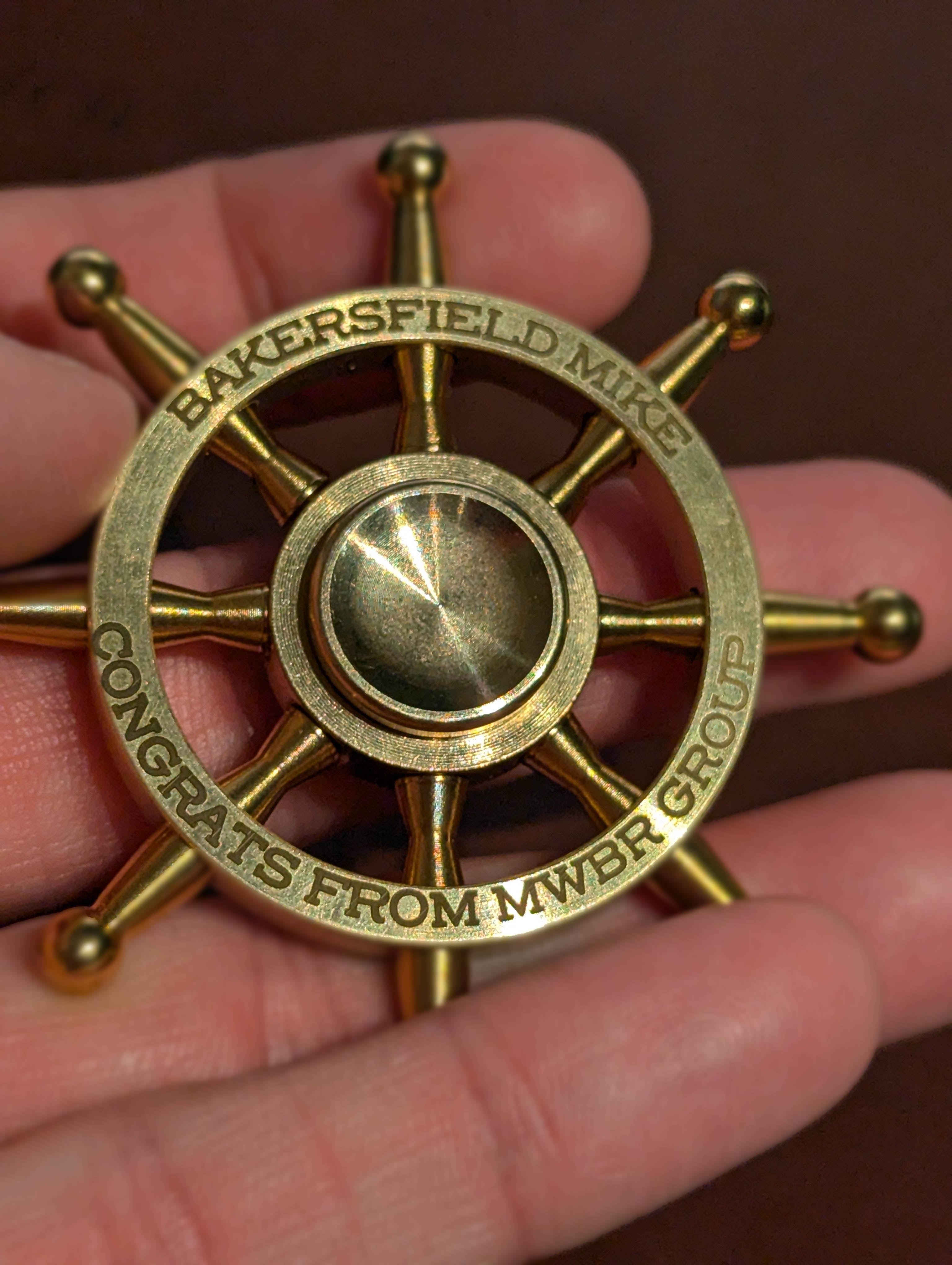 Custom AA Captain's Wheel Fidget Spinner - Unique Sobriety Anniversary Gift with Engraving