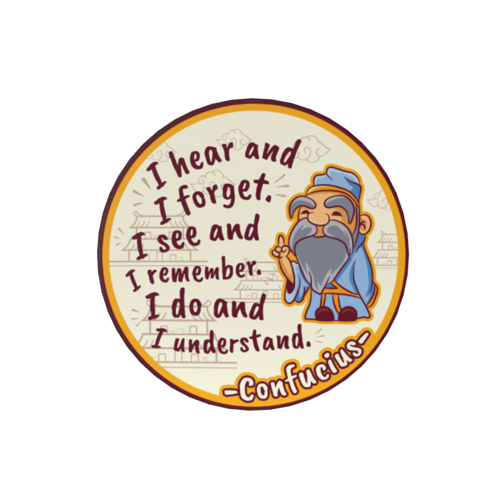 Confucius Quote Poker Chip “I Hear and I Forget”