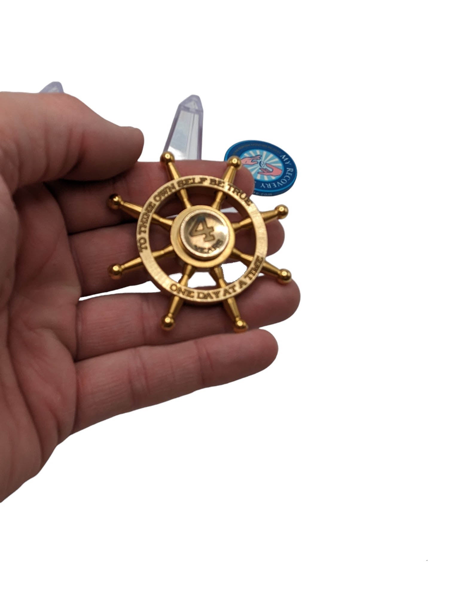 Custom AA Captain's Wheel Fidget Spinner - Unique Sobriety Anniversary Gift with Engraving