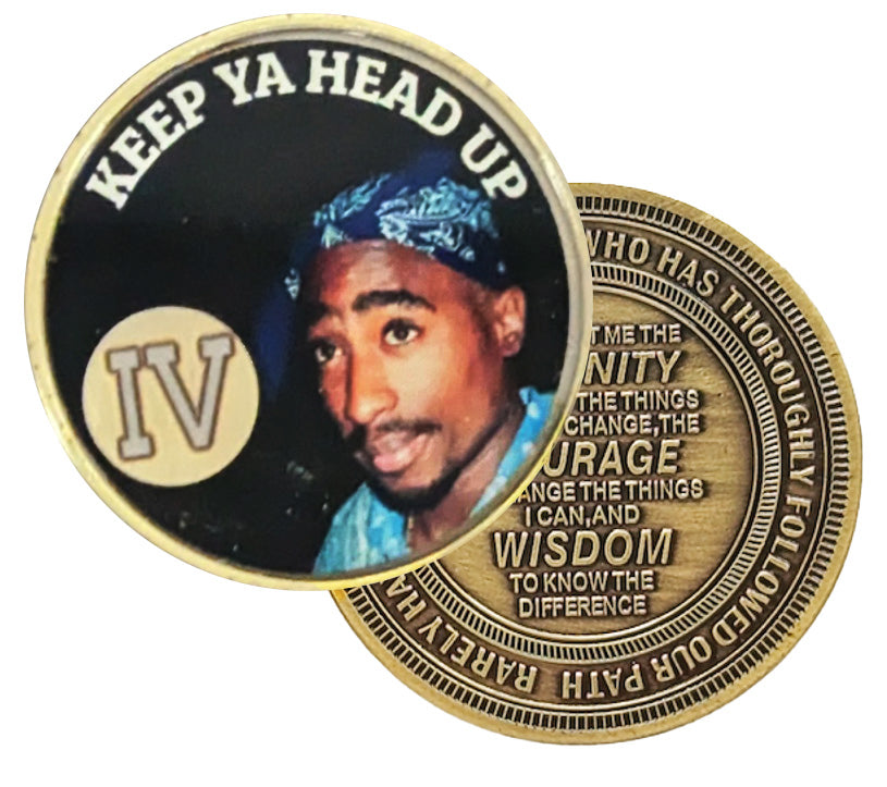 Tupac AA Recovery Medallion..Keep Ya Head Up