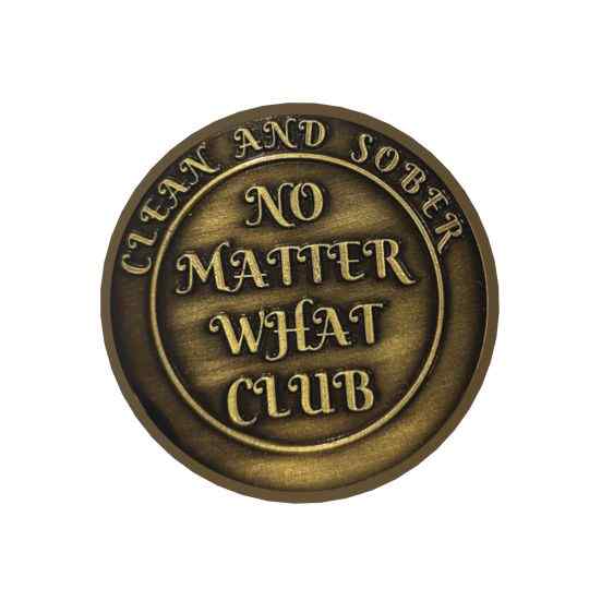No Matter What Club AA Medallion 1-60yrs Sobriety Chip W/ Gift Box