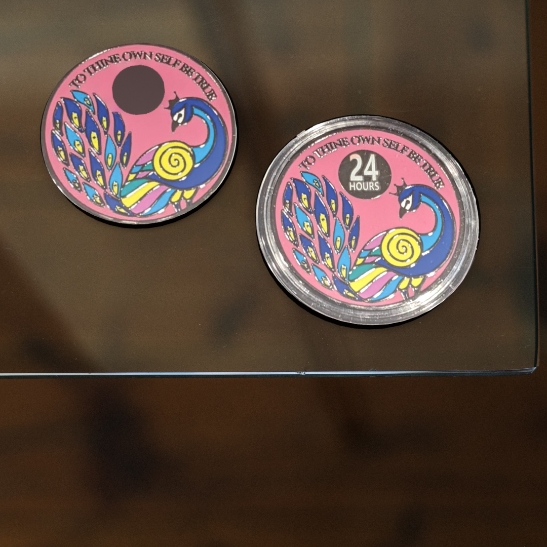 Peacock Recovery Medallion in 24hr to 11 months with Gift Box Included