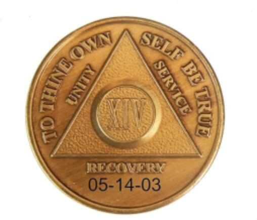 Bronze AA Coin 1-18 Months Sobriety Chip